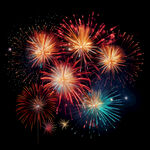 绚丽烟花绽放夜空