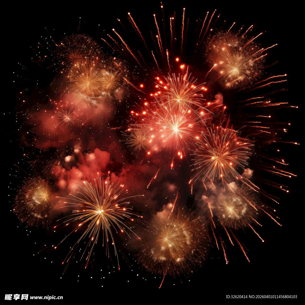 绚丽烟花绽放夜空