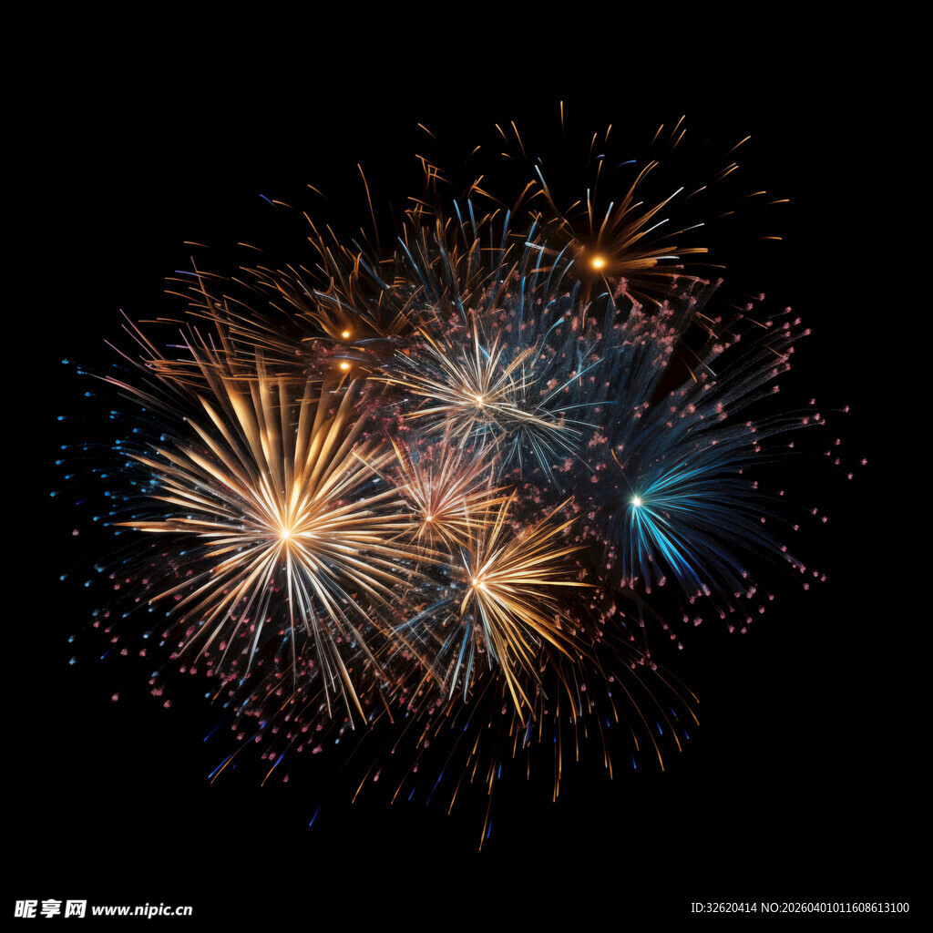 绚丽烟花绽放夜空