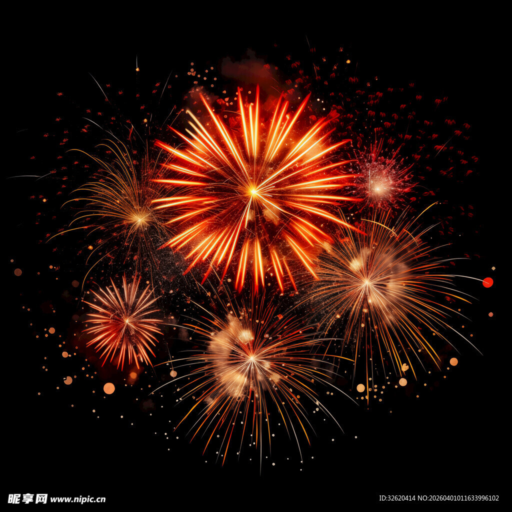 绚丽烟花绽放夜空