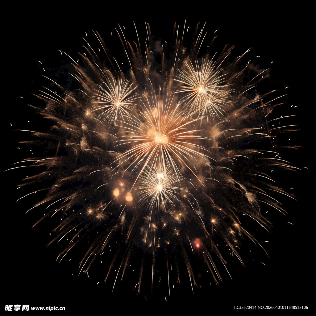 璀璨烟花绽放夜空