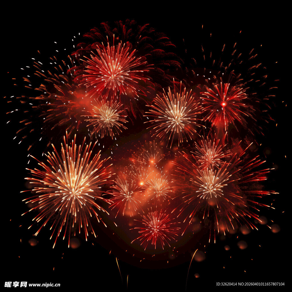 绚丽烟花绽放夜空