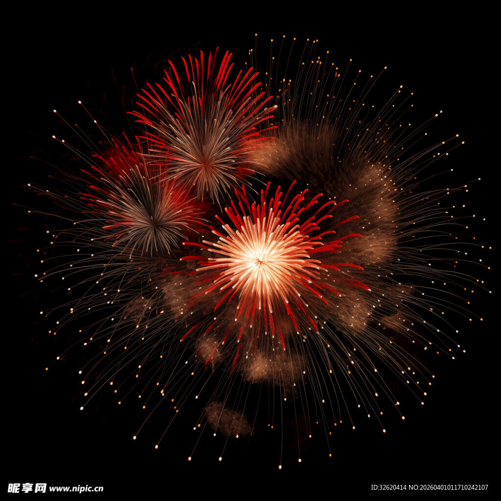 绚丽烟花绽放夜空