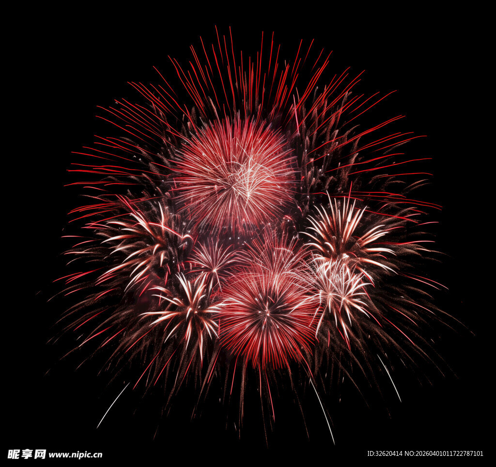 绚丽烟花绽放夜空