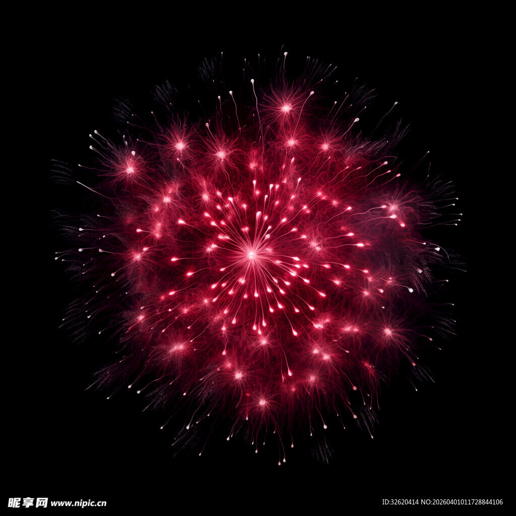 心形红色烟花绽放