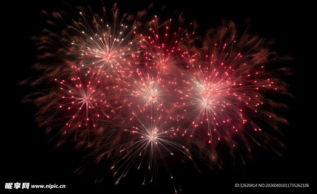 心形烟花绽放夜空