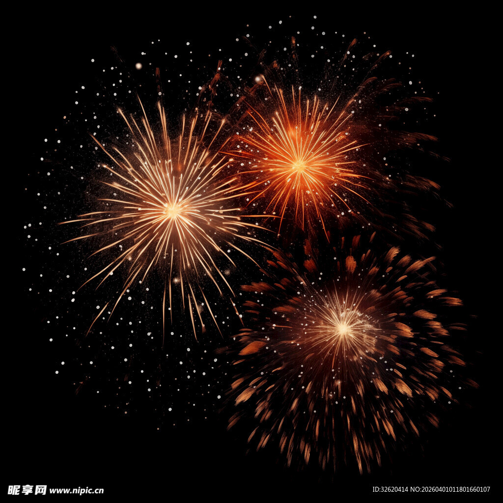 绚丽烟花绽放夜空