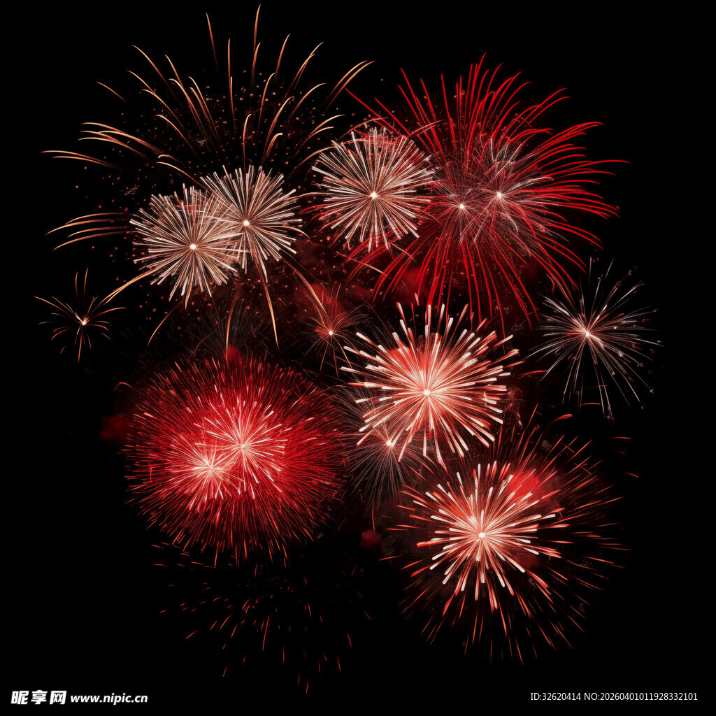 绚丽烟花绽放夜空