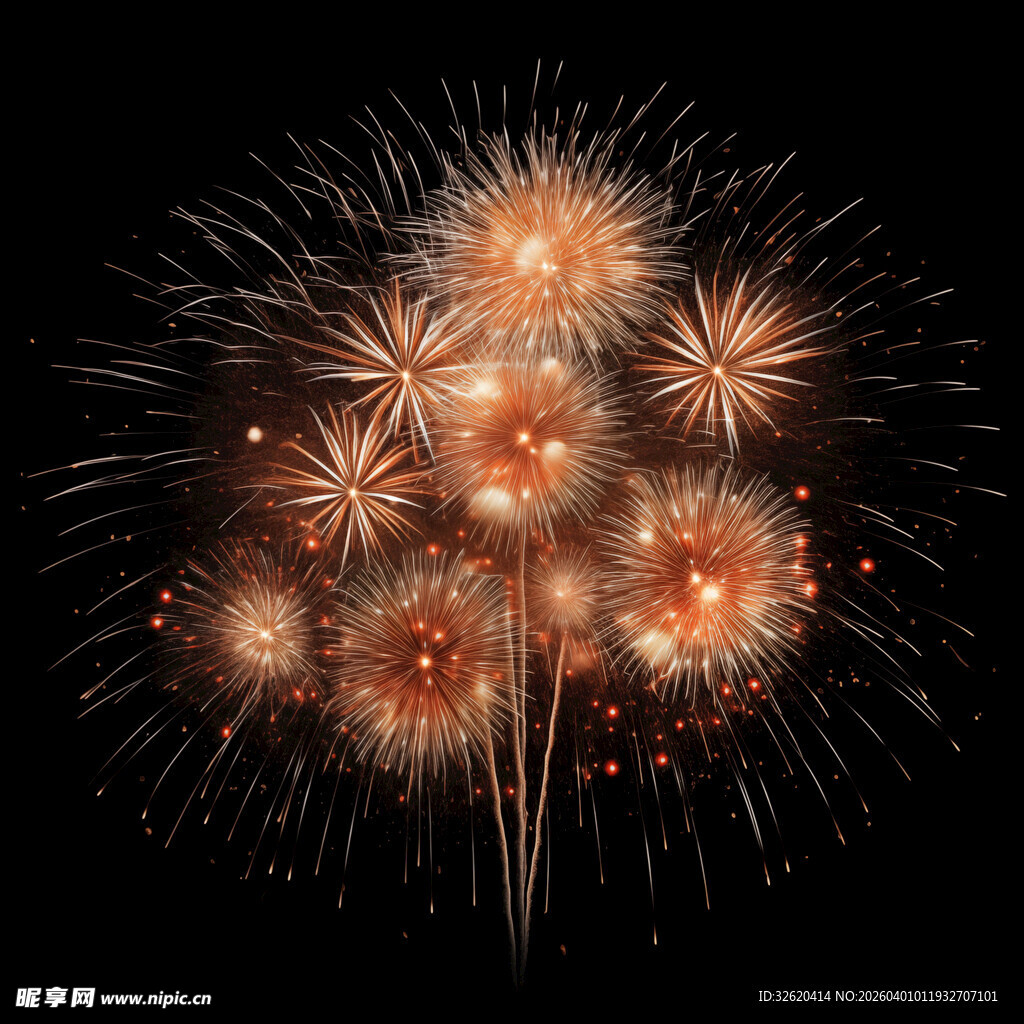 绚丽烟花绽放夜空