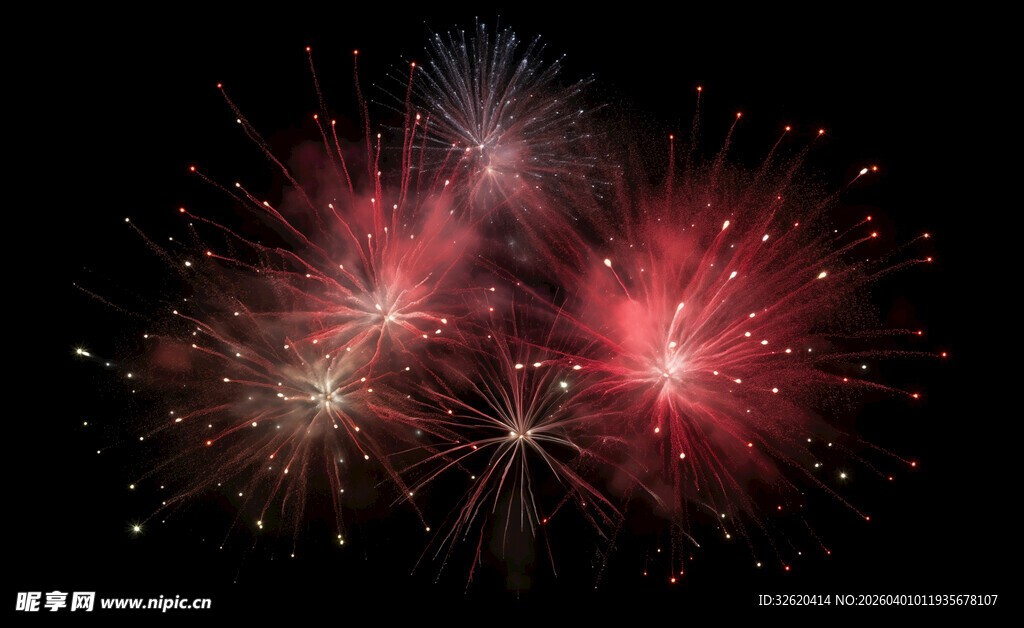 绚丽烟花绽放夜空