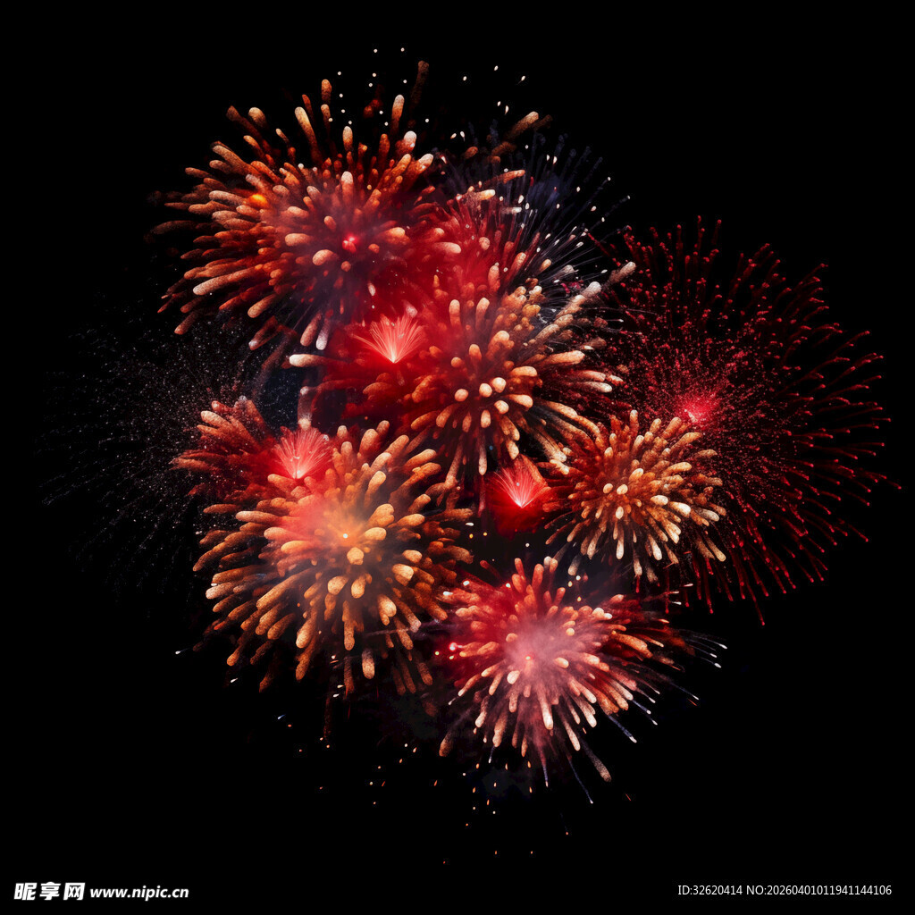 绚丽烟花绽放夜空