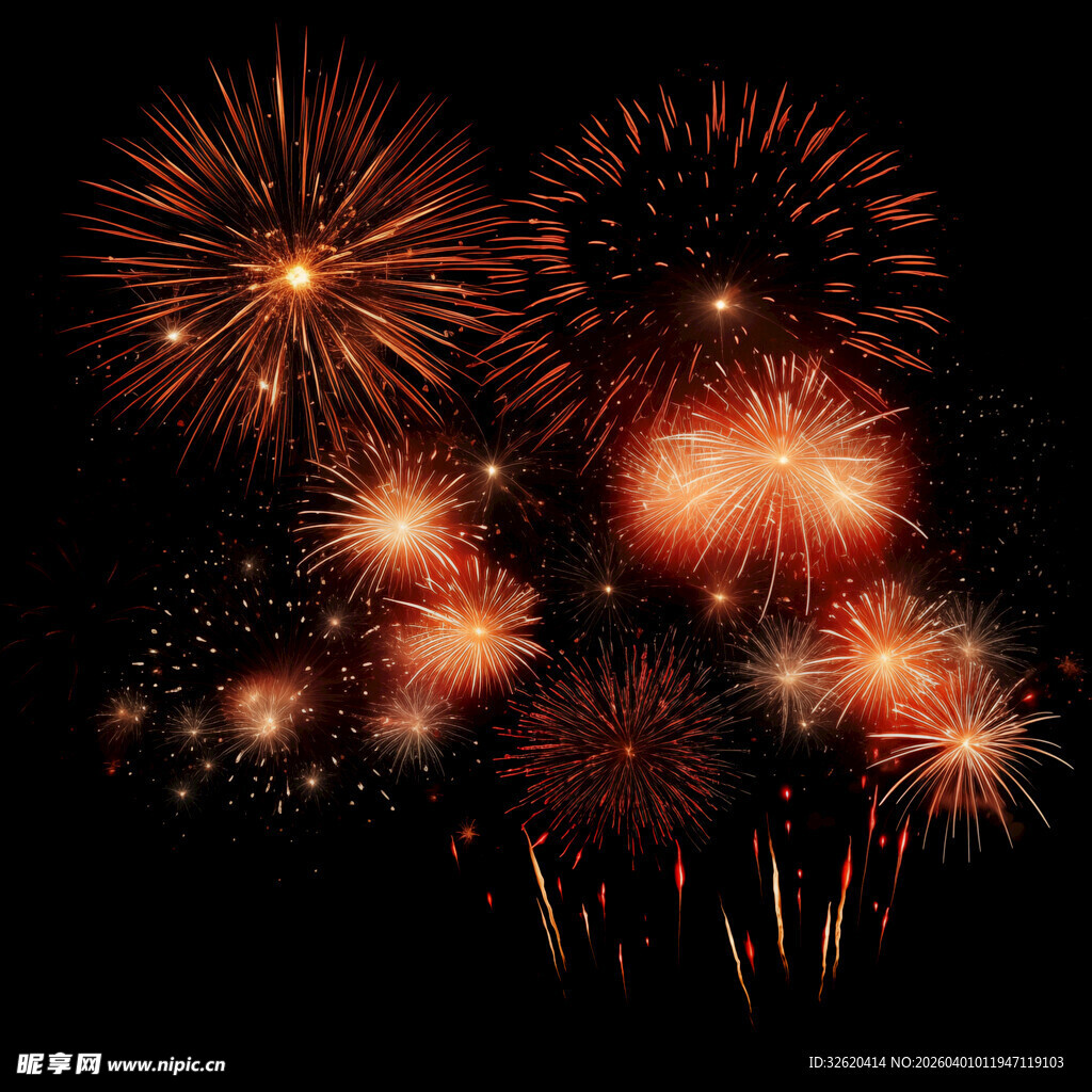 绚丽烟花绽放夜空