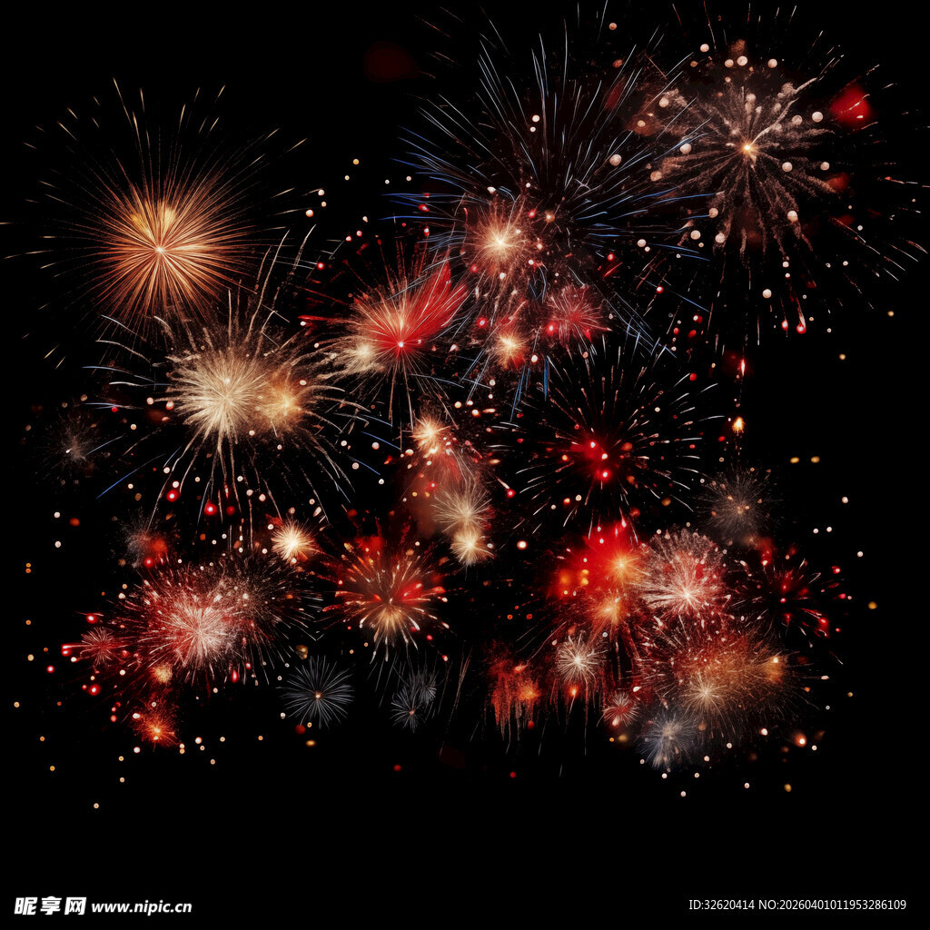 绚丽烟花绽放夜空