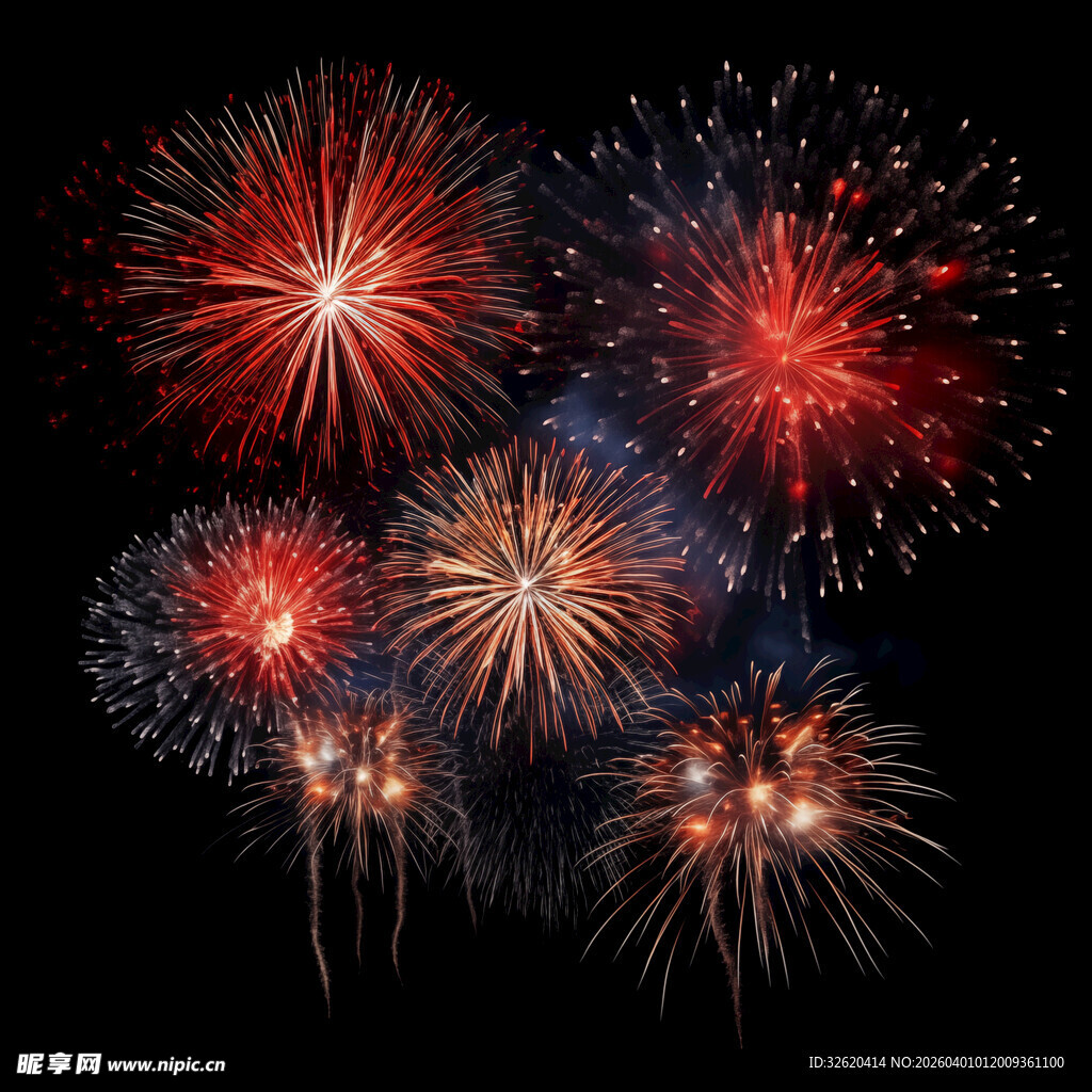 绚丽烟花绽放夜空