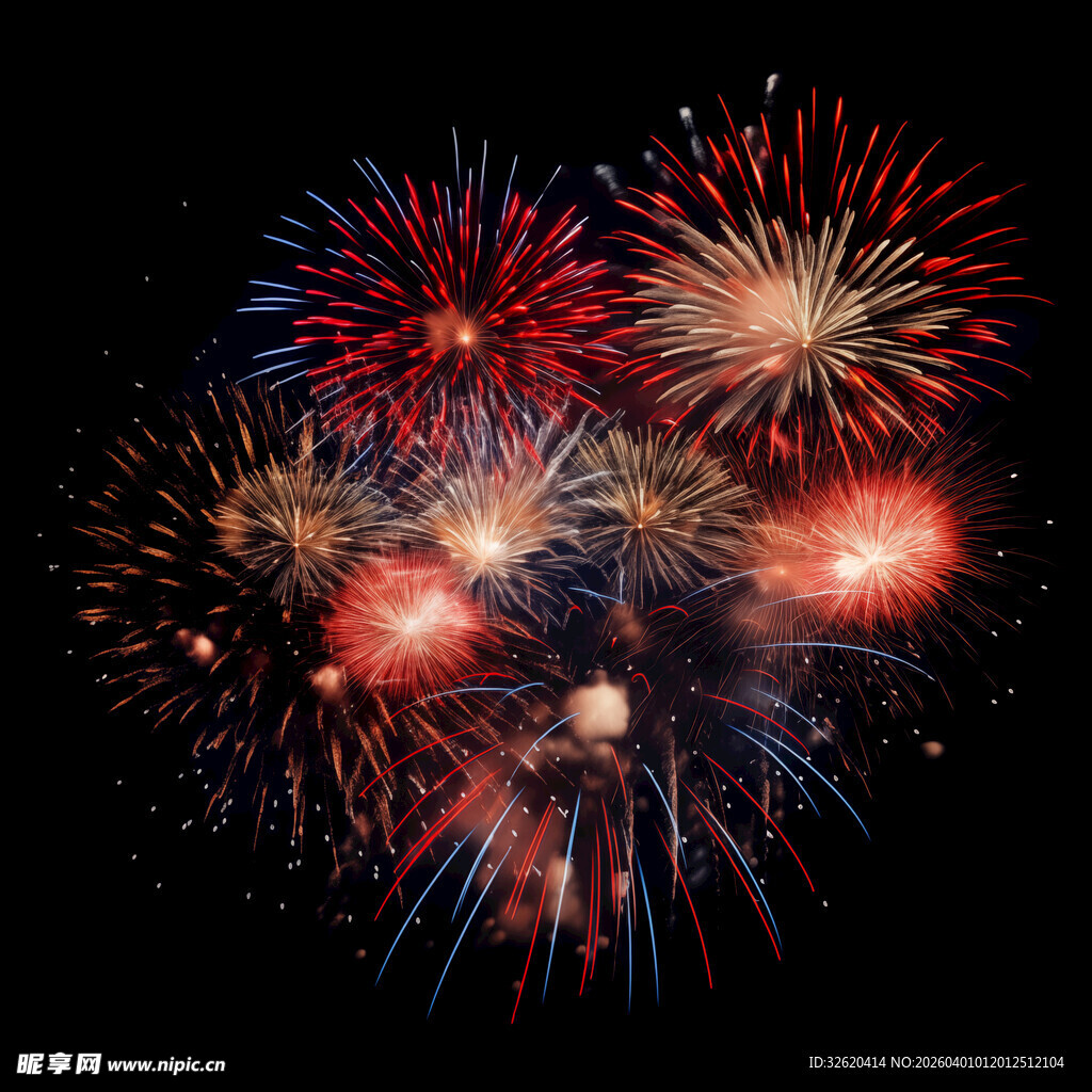 绚丽烟花夜空绽放