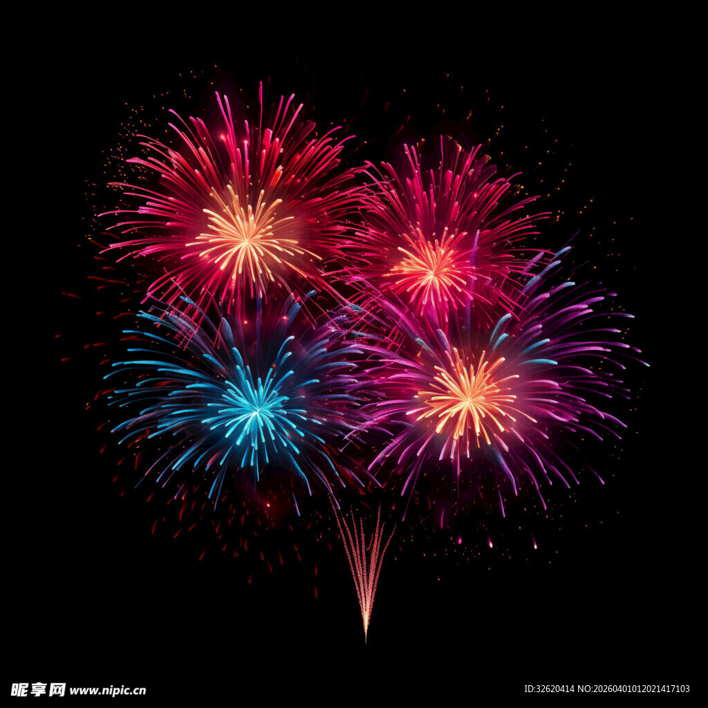 绚丽烟花绽放夜空