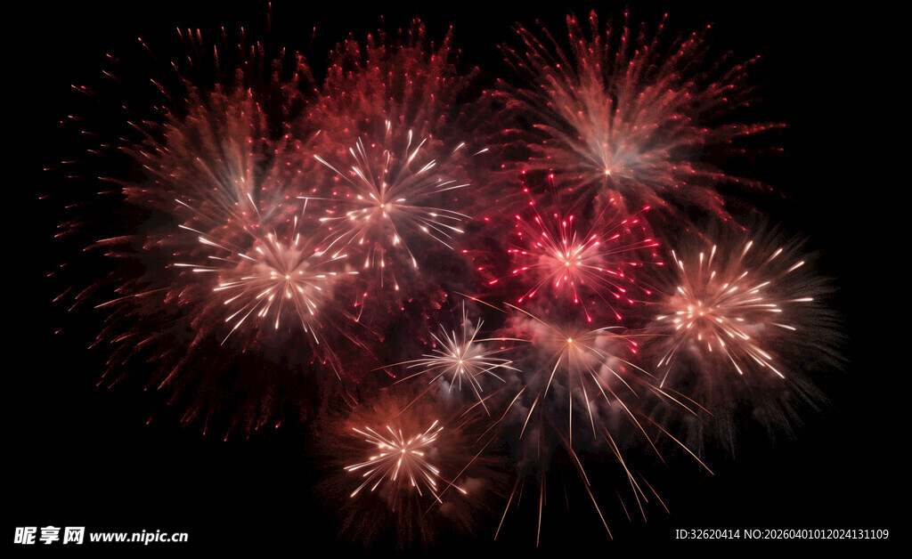 绚丽烟花绽放夜空