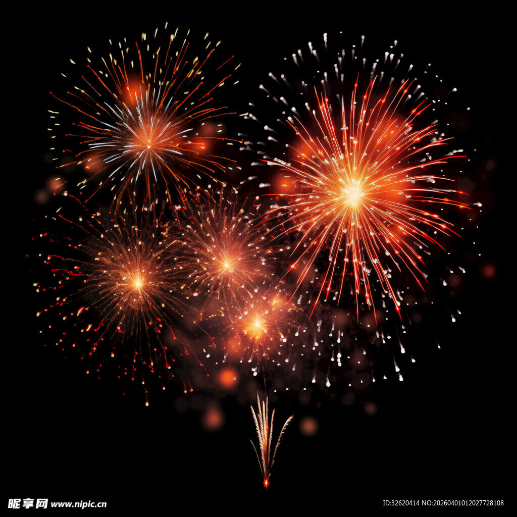 绚丽烟花绽放夜空