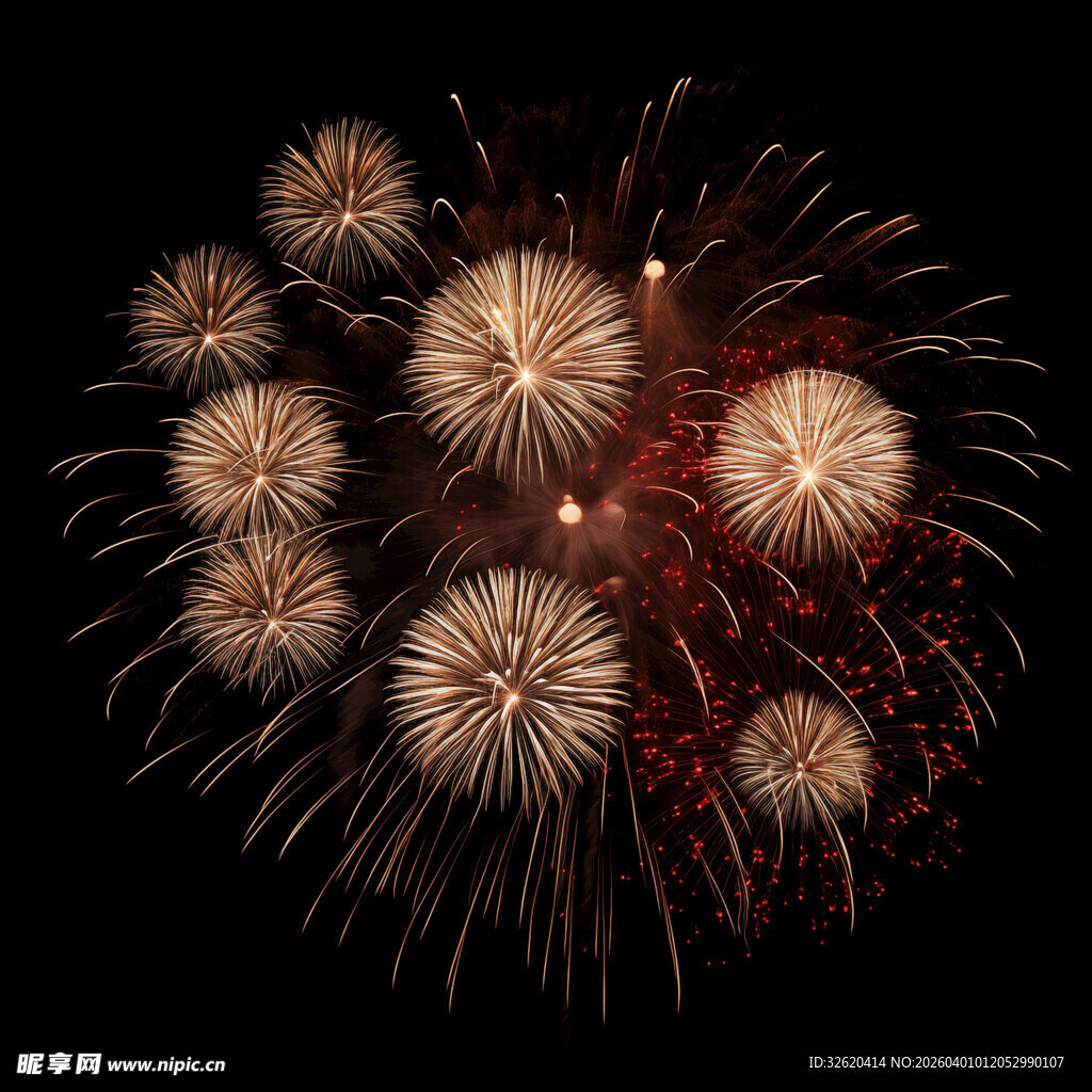 绚丽烟花绽放夜空