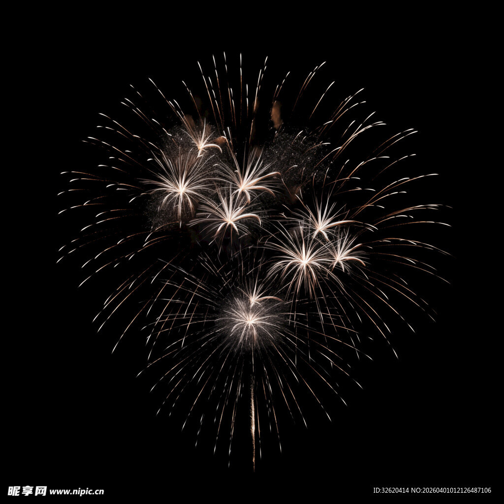 夜空中绚丽绽放的烟花