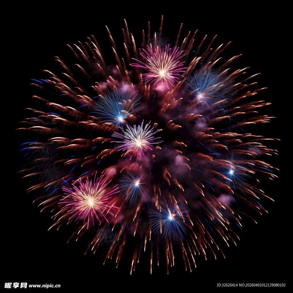 绚丽烟花绽放夜空