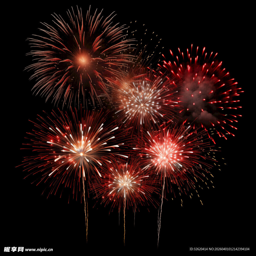 绚丽烟花绽放夜空