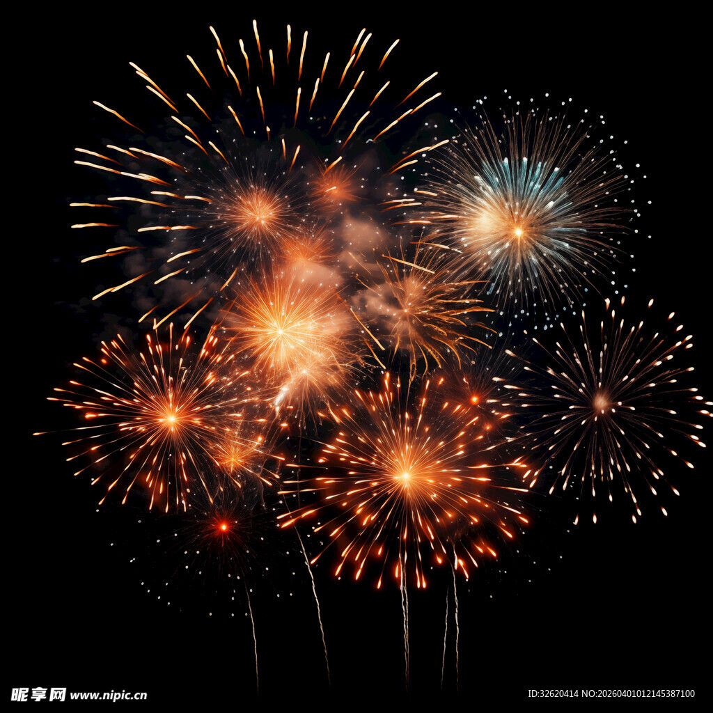 绚丽烟火绽放夜空