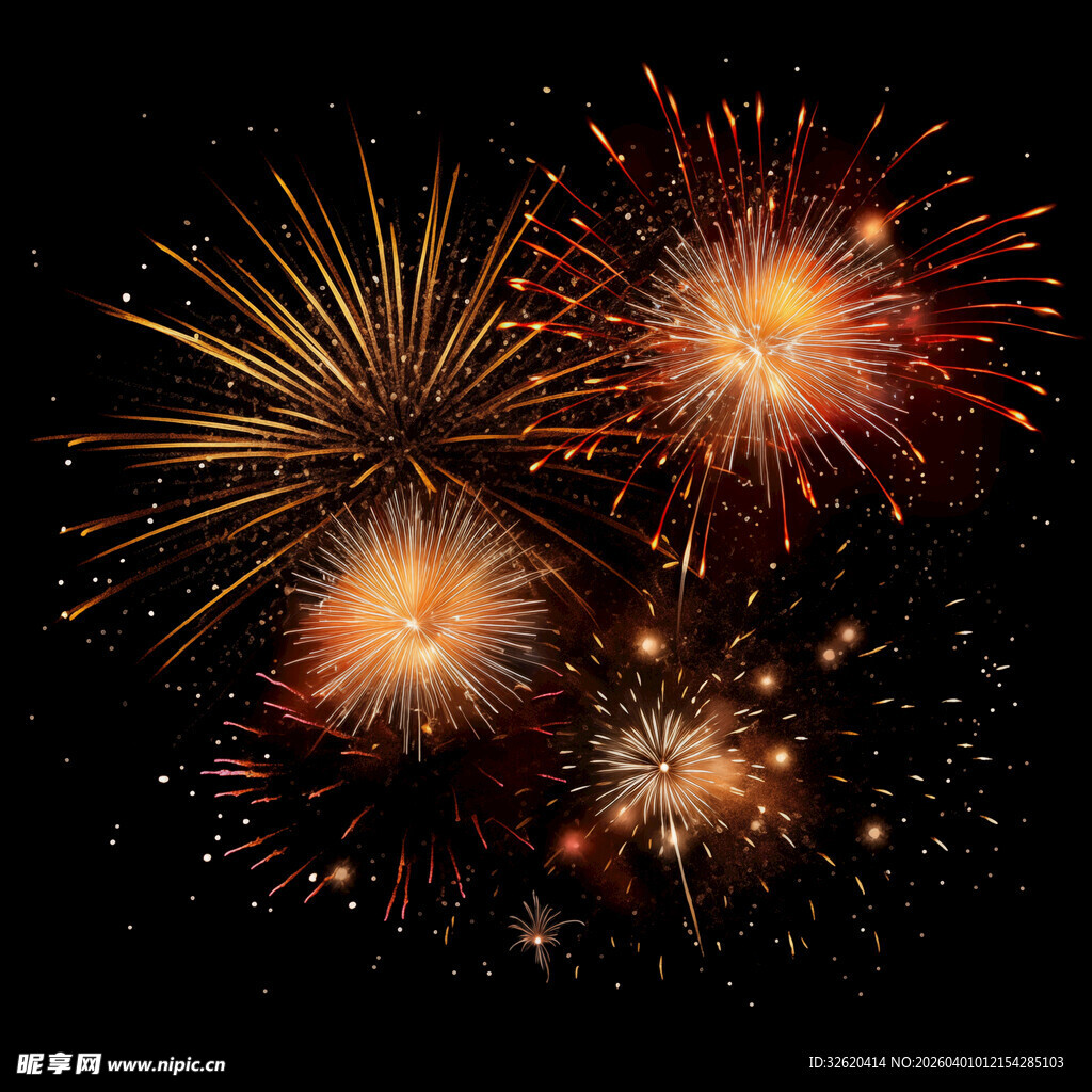 绚丽烟花绽放夜空