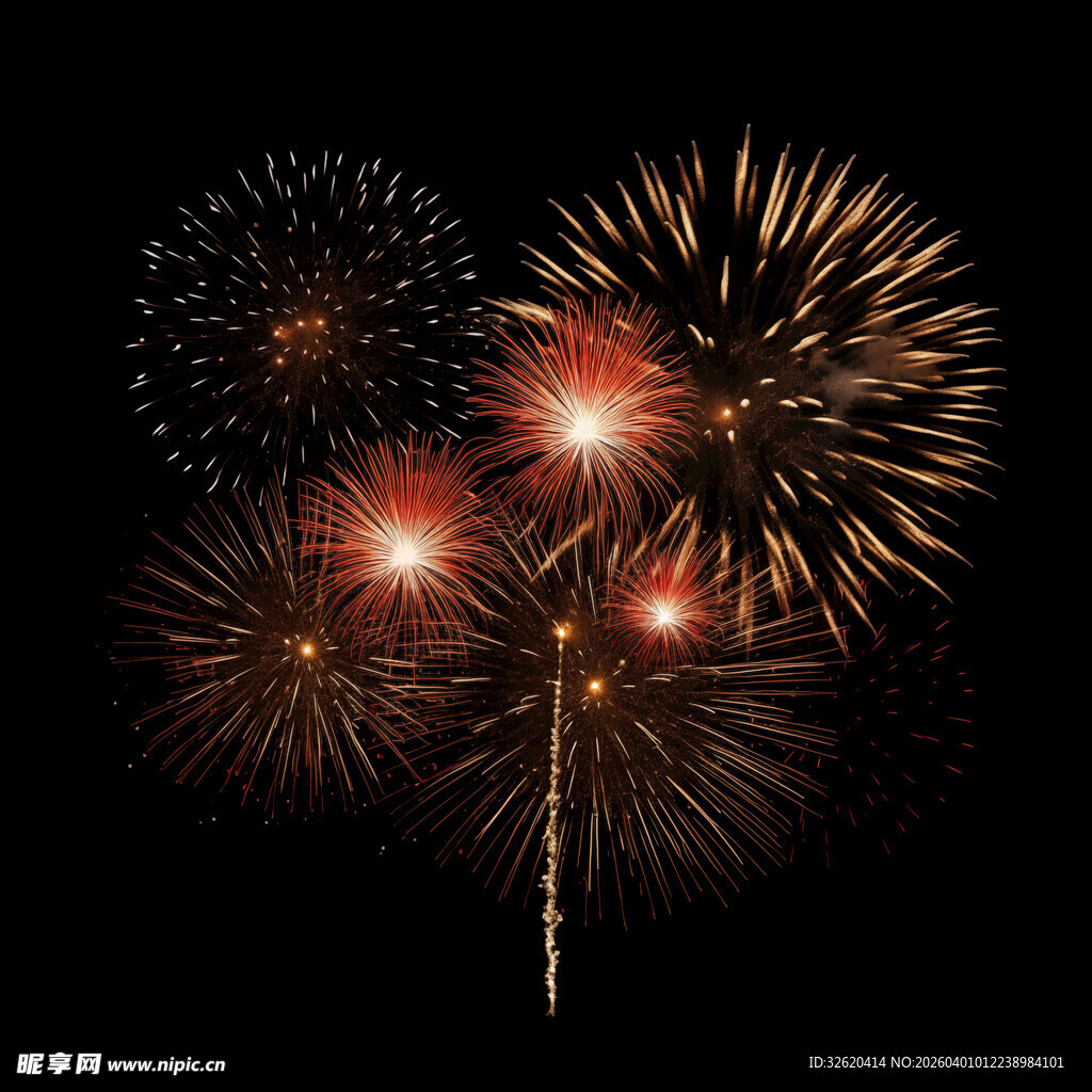 绚丽烟花绽放夜空