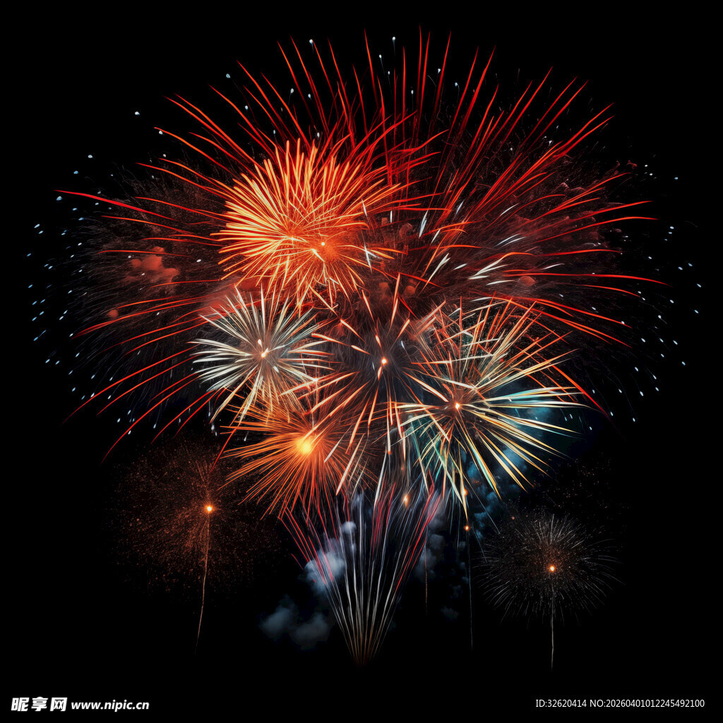 绚丽烟花绽放夜空