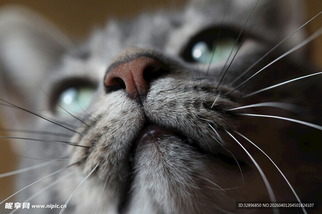 仰望的灰猫