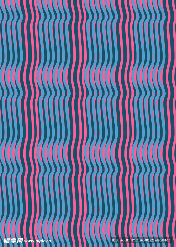 蓝粉相间条纹几何图案