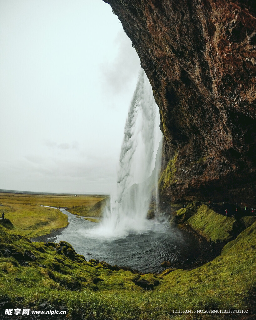 冰岛壮丽天然瀑布景观