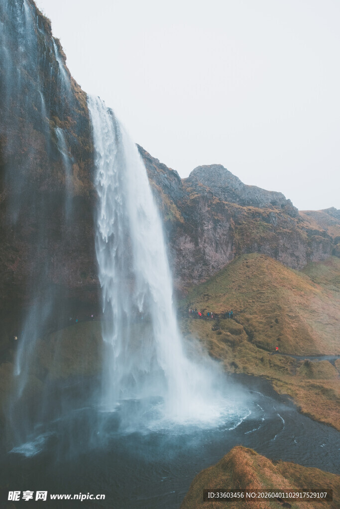 冰岛壮观瀑布自然美景