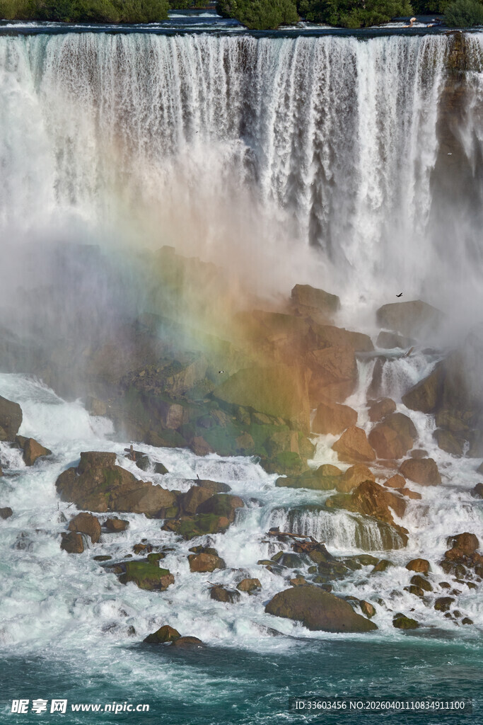 尼亚加拉瀑布上的绚丽彩虹