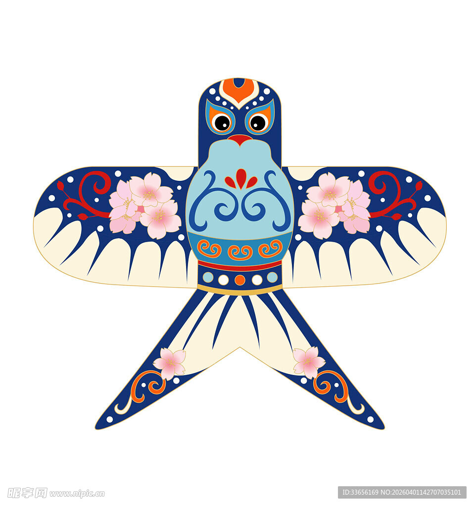 传统中式手绘燕子风筝