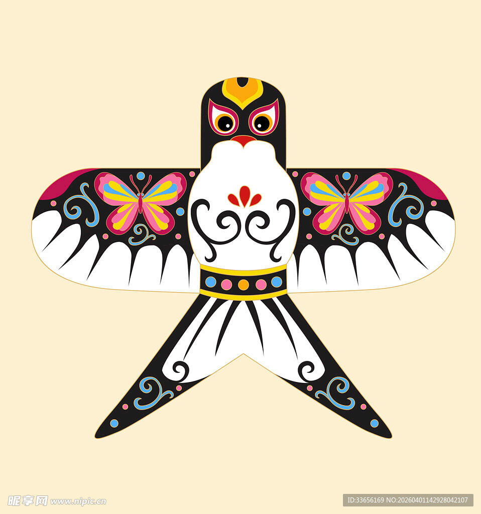 传统彩色风筝图案设计