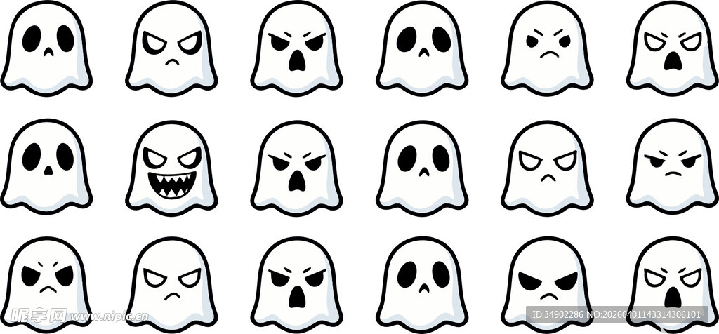 幽灵表情图案背景