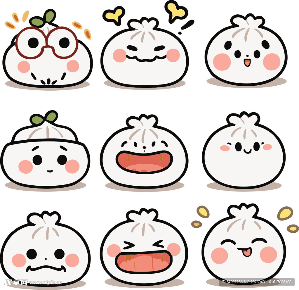 矢量卡通包子
