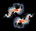 水墨风灵动锦鲤