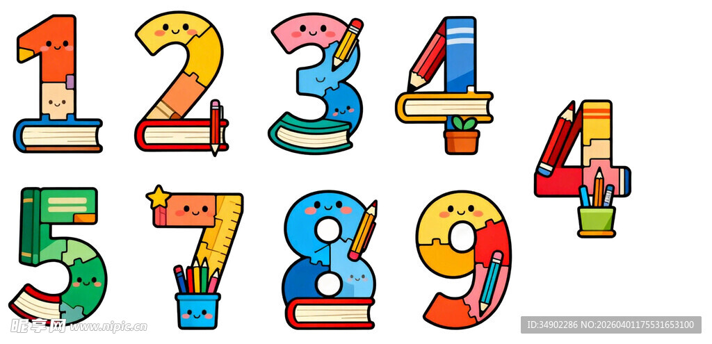 彩色数字装饰图案