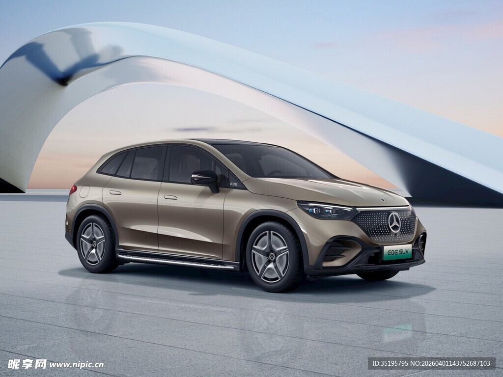 时尚金色SUV汽车外观展示