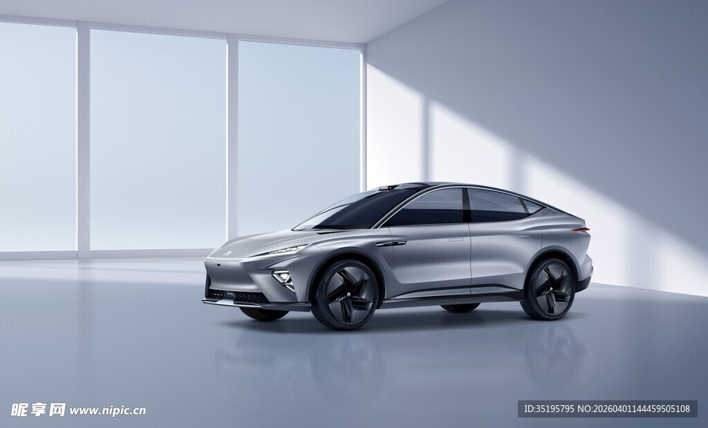 时尚银色轿车展示空间