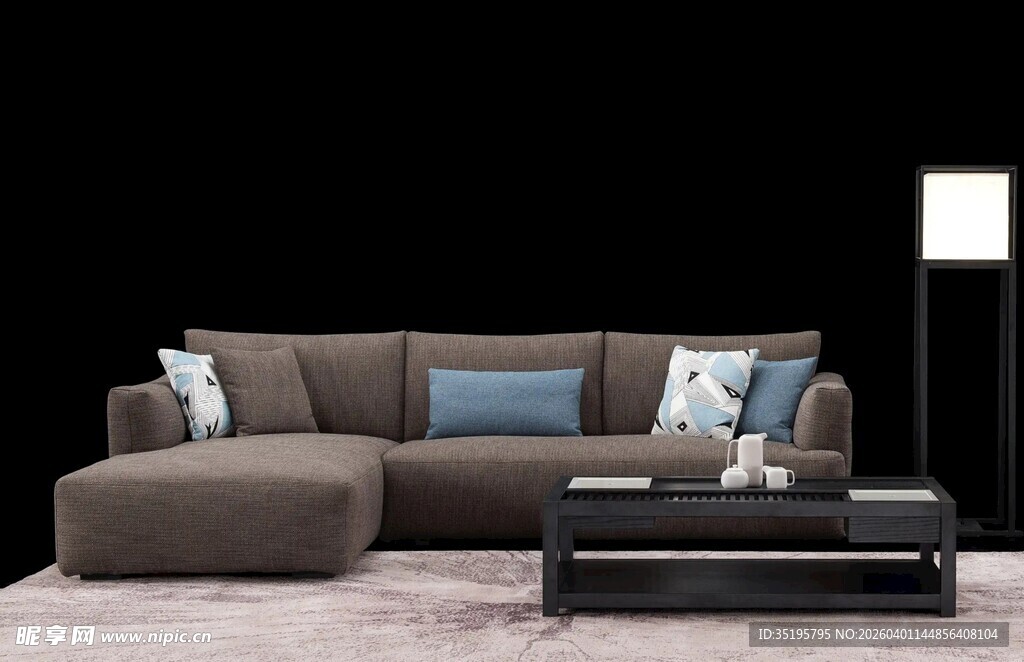 现代简约风格转角沙发组合