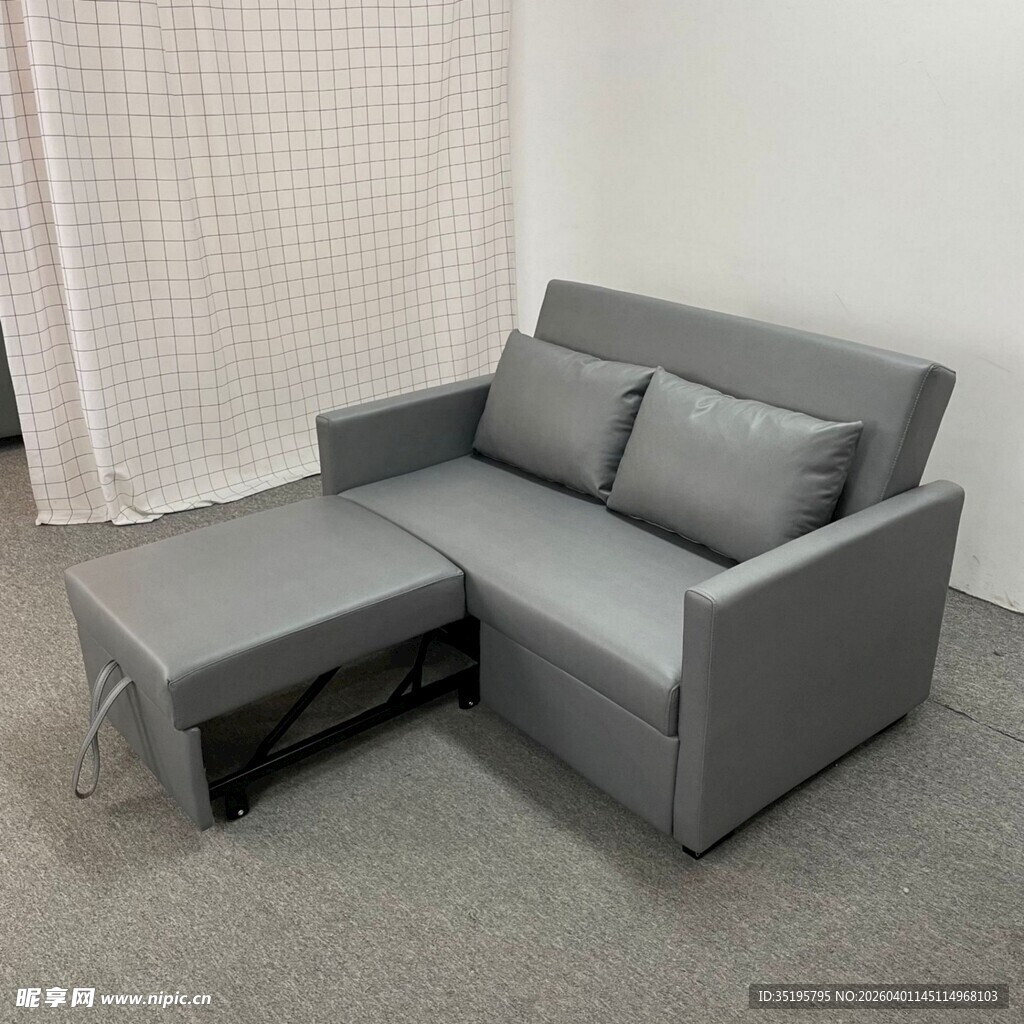 灰色转角沙发带储物功能