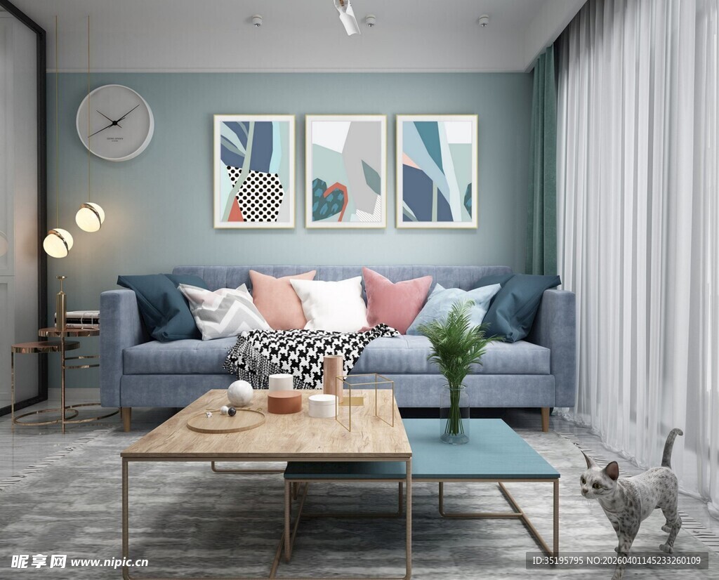 简约温馨的客厅家居场景