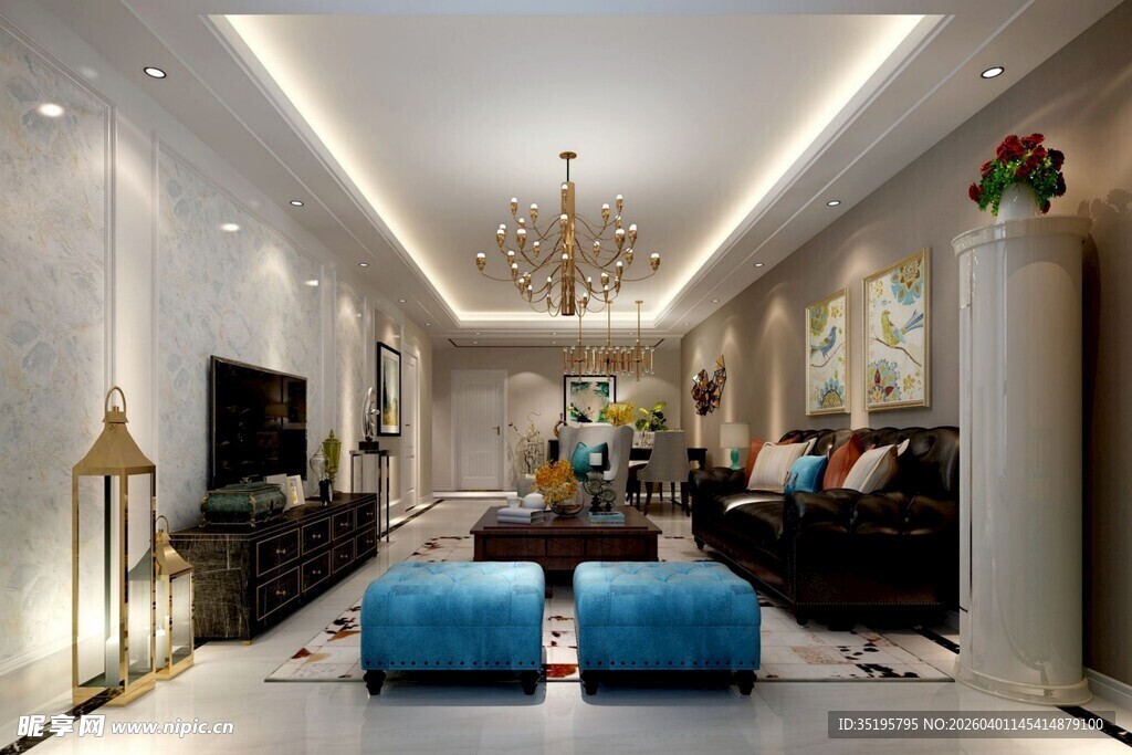 现代奢华客厅室内设计