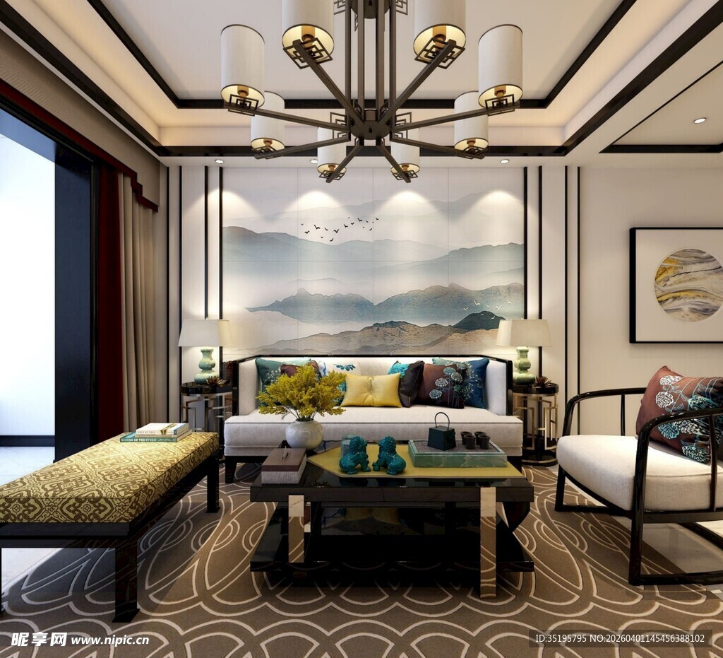 中式典雅客厅室内装饰图