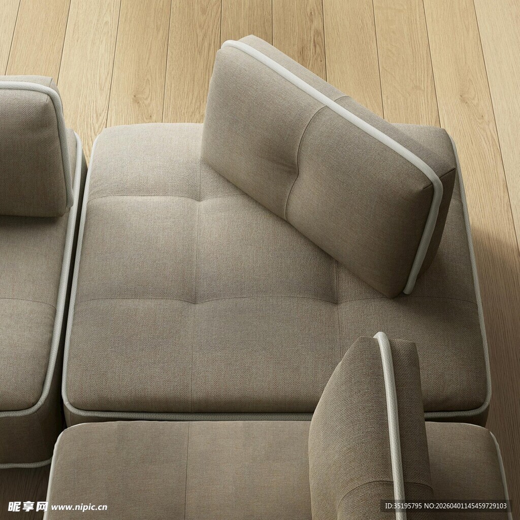 浅灰色简约风格沙发组合