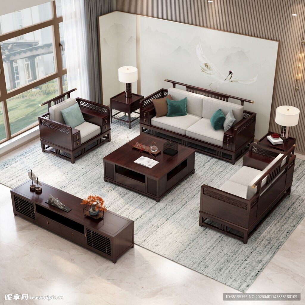 现代中式风格客厅家具展示